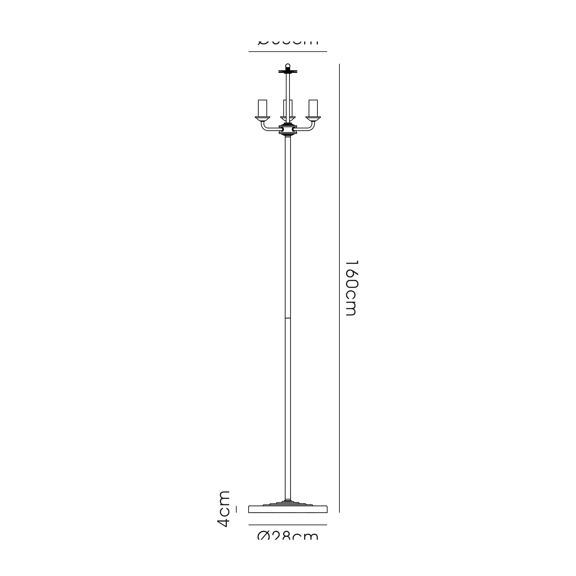 Banyan 45cm 3 Light Floor Lamp Polished Nickel; Black DK0892  Deco Banyan PN BL